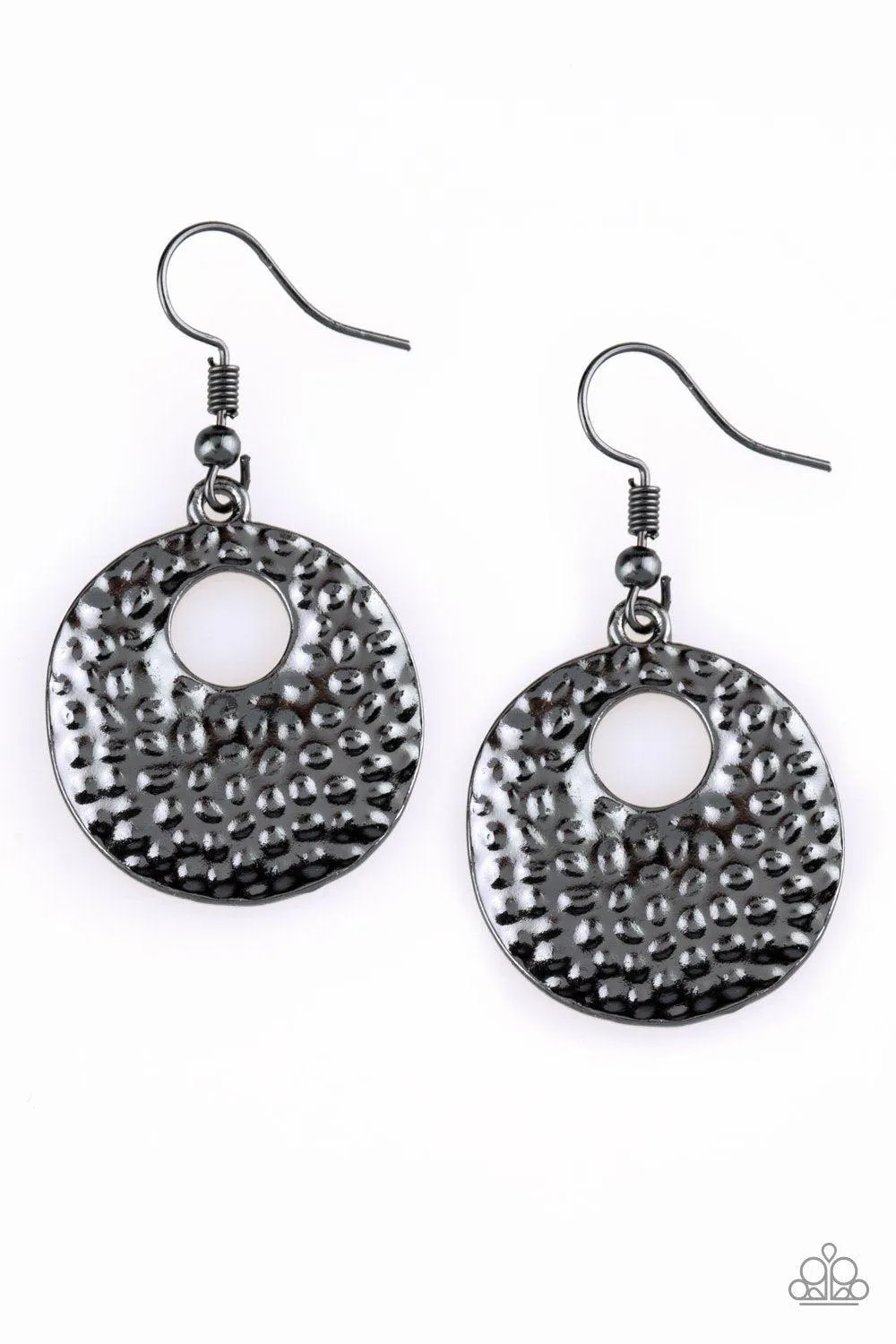 A Taste For Texture Black Earrings - Paparazzi Accessories