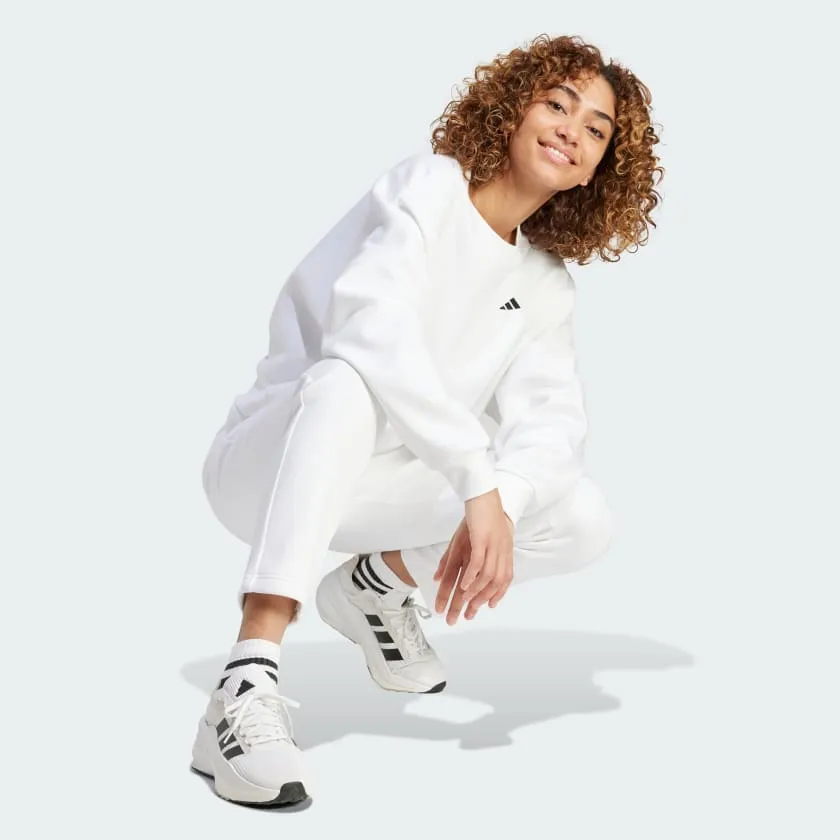 ADIDAS WOMEN'S SMALL LOGO FEELCOZY CREW WHITE