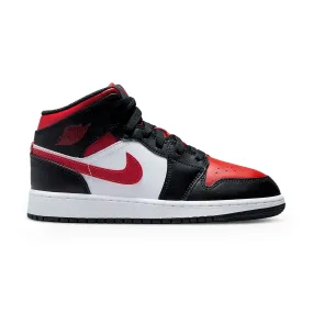 Air Jordan 1 Mid Black Fire Red (GS)