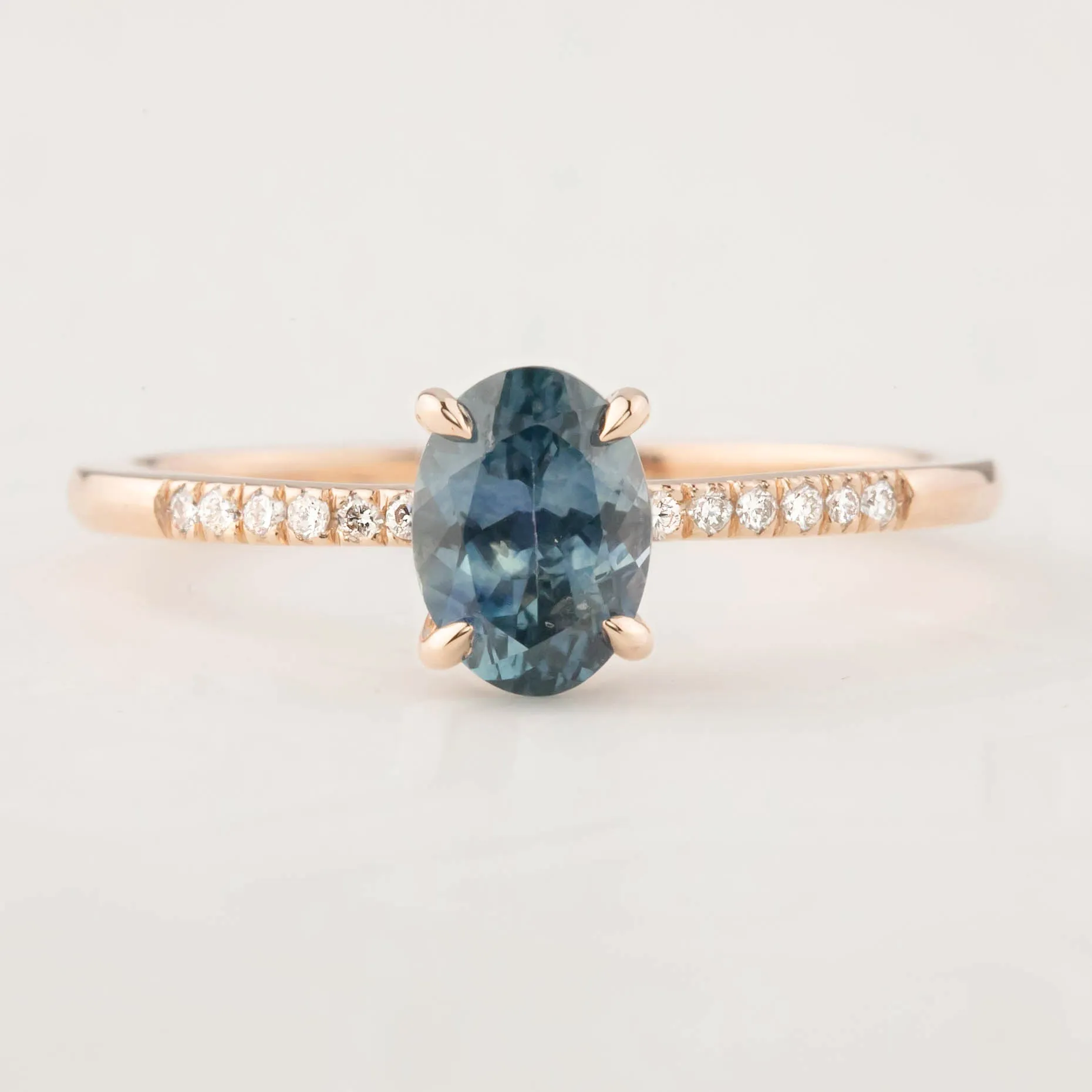 Audrey Ring - 1.07ct Montana Sapphire, 14k Rose Gold (One of a kind)