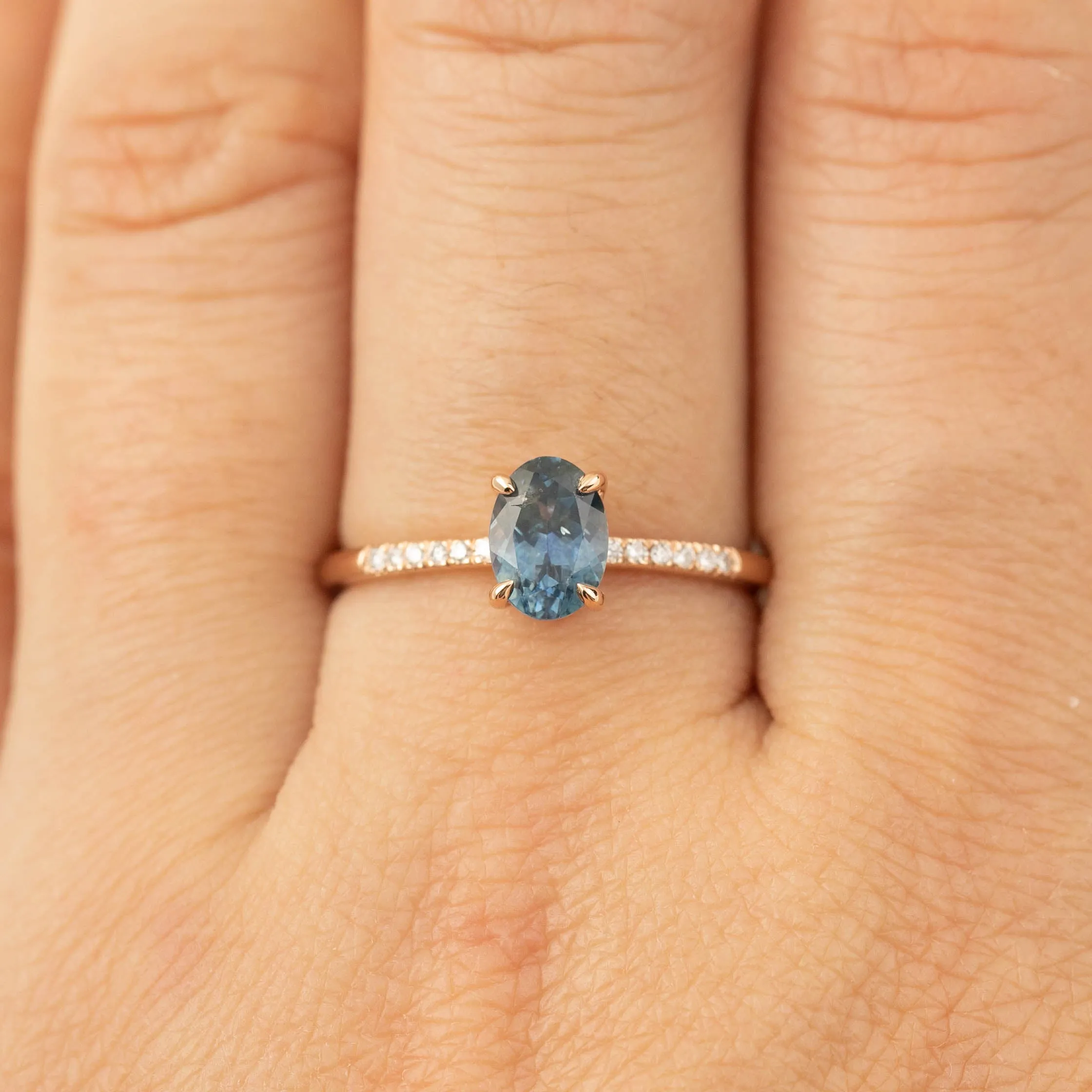 Audrey Ring - 1.07ct Montana Sapphire, 14k Rose Gold (One of a kind)