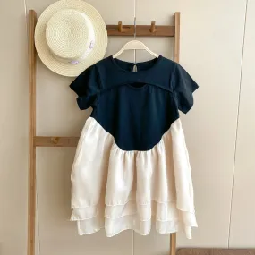 Baby Kid Girls Color-blocking Dresses