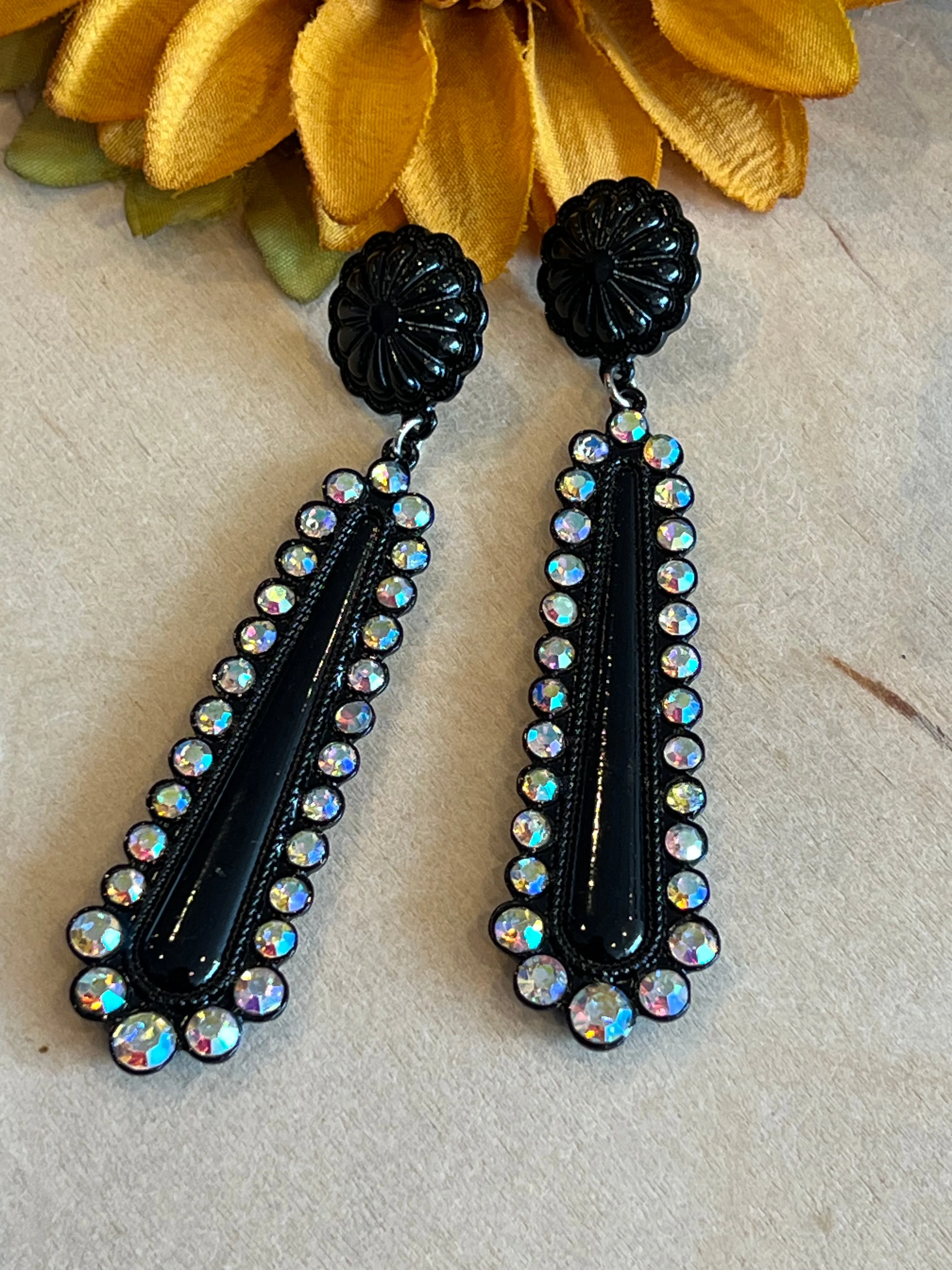 Black Beauty Bling Earrings