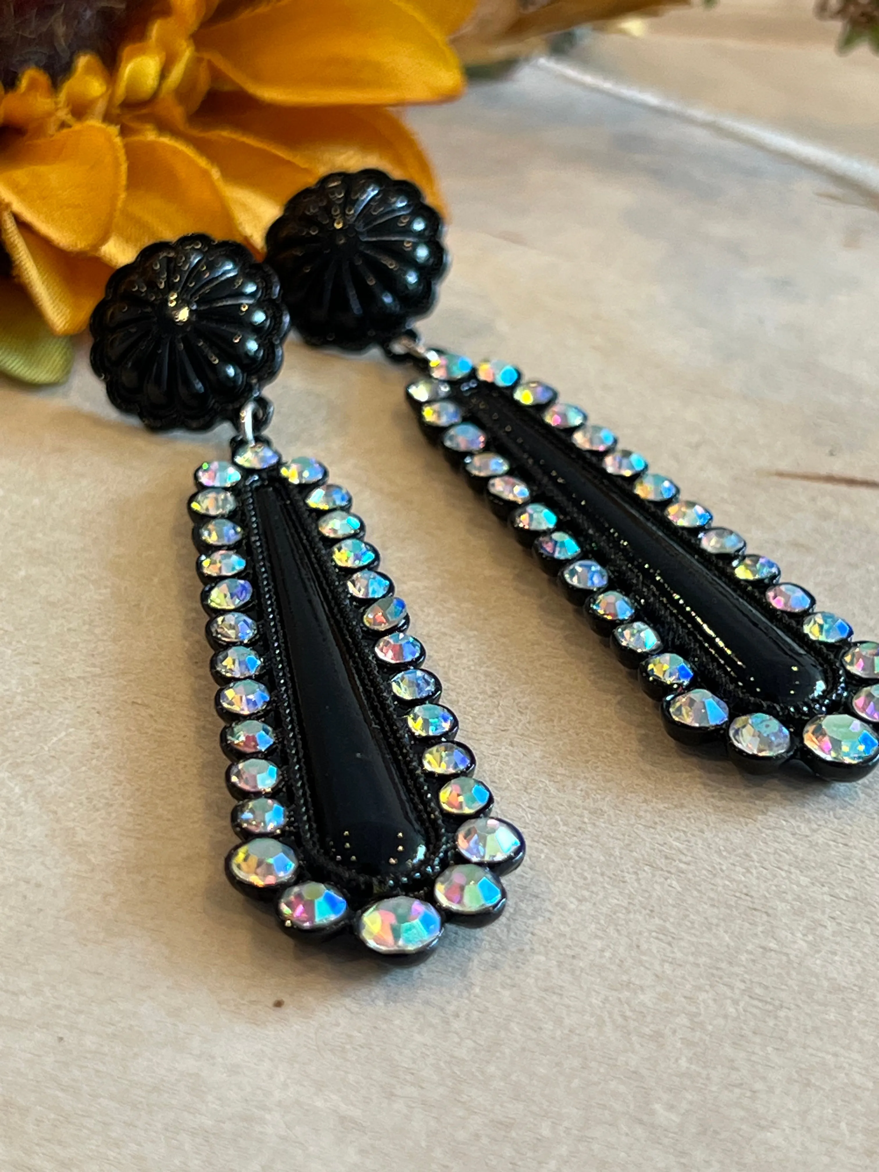 Black Beauty Bling Earrings