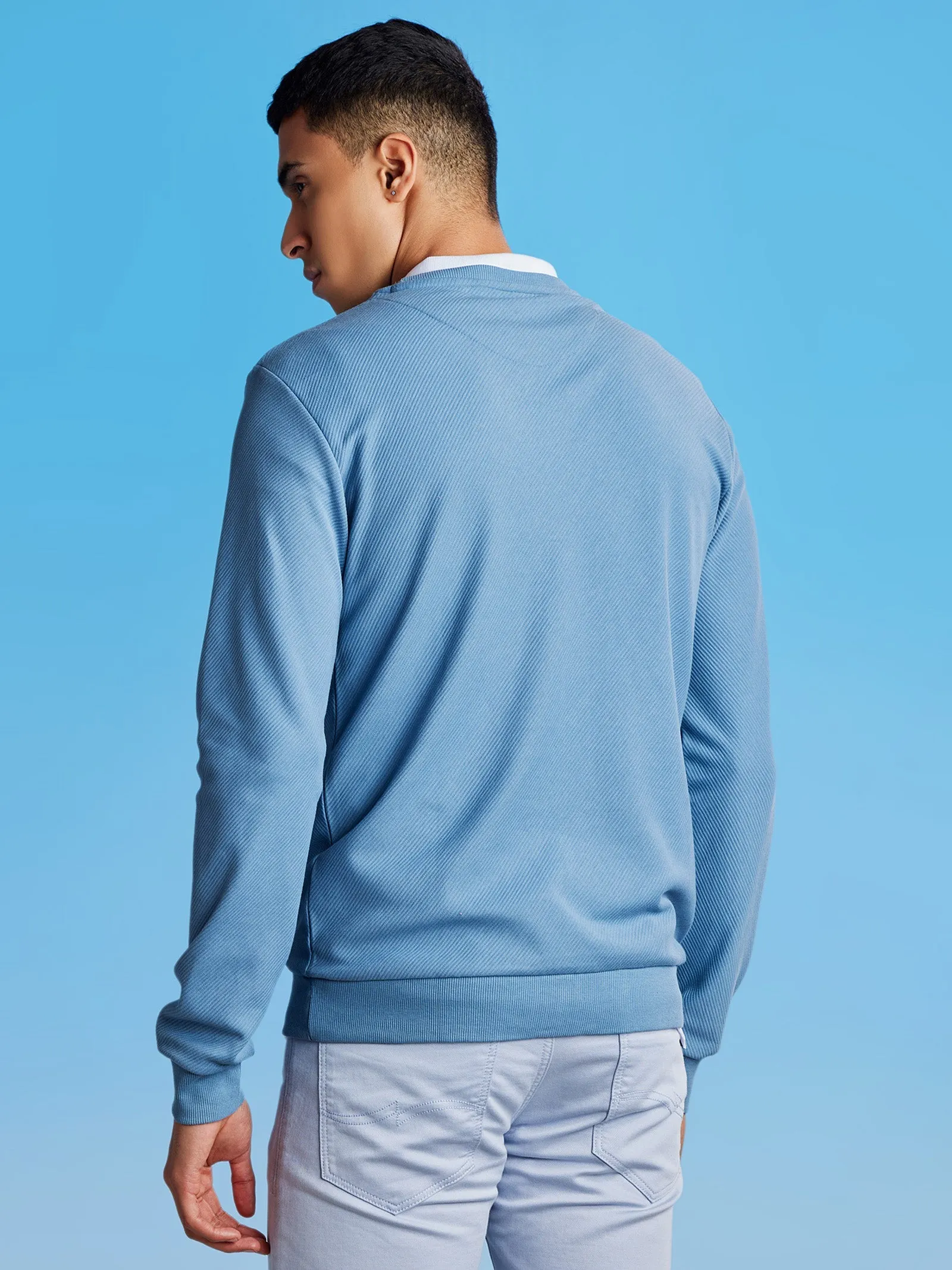 Blue Ottoman Crew Neck Sweatshirt