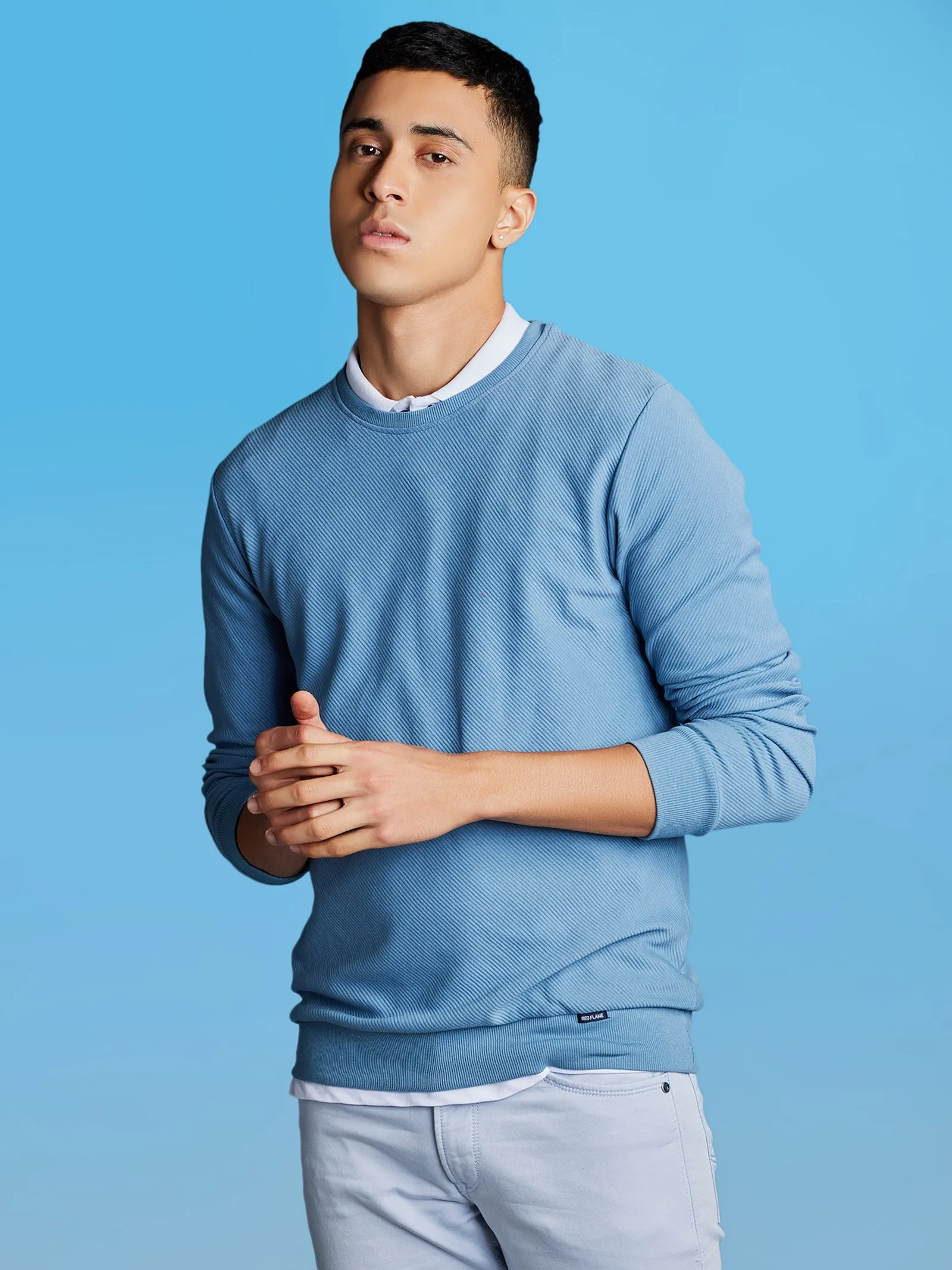 Blue Ottoman Crew Neck Sweatshirt