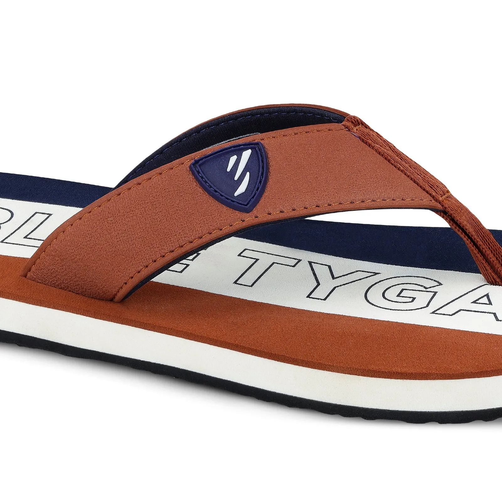 Blue Tyga Gents Flip Flop Thong  - BT4274 Tan Blue