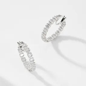 CHATEAU BAGUETTE CZ HOOP EARRINGS