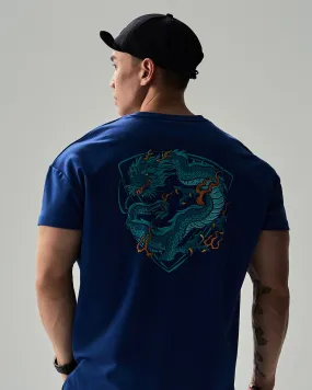 Coiled Dragon Drop Shoulder Muscle Tee