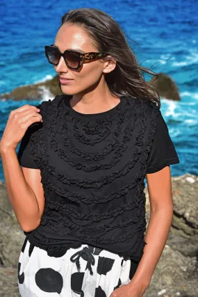 Curate - Ruffle it Up Top - Black