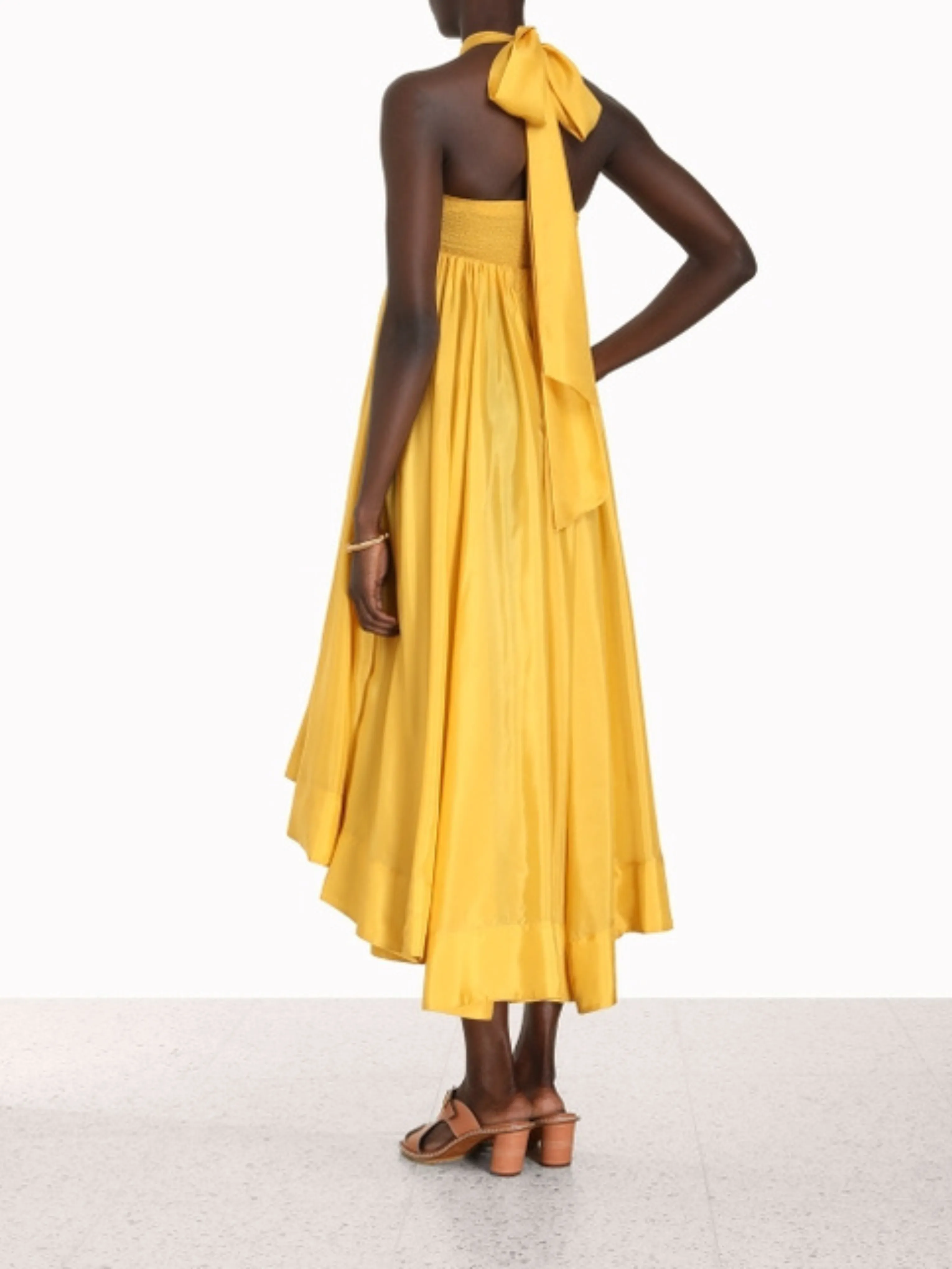 Devi Halter Max Dress in Yellow