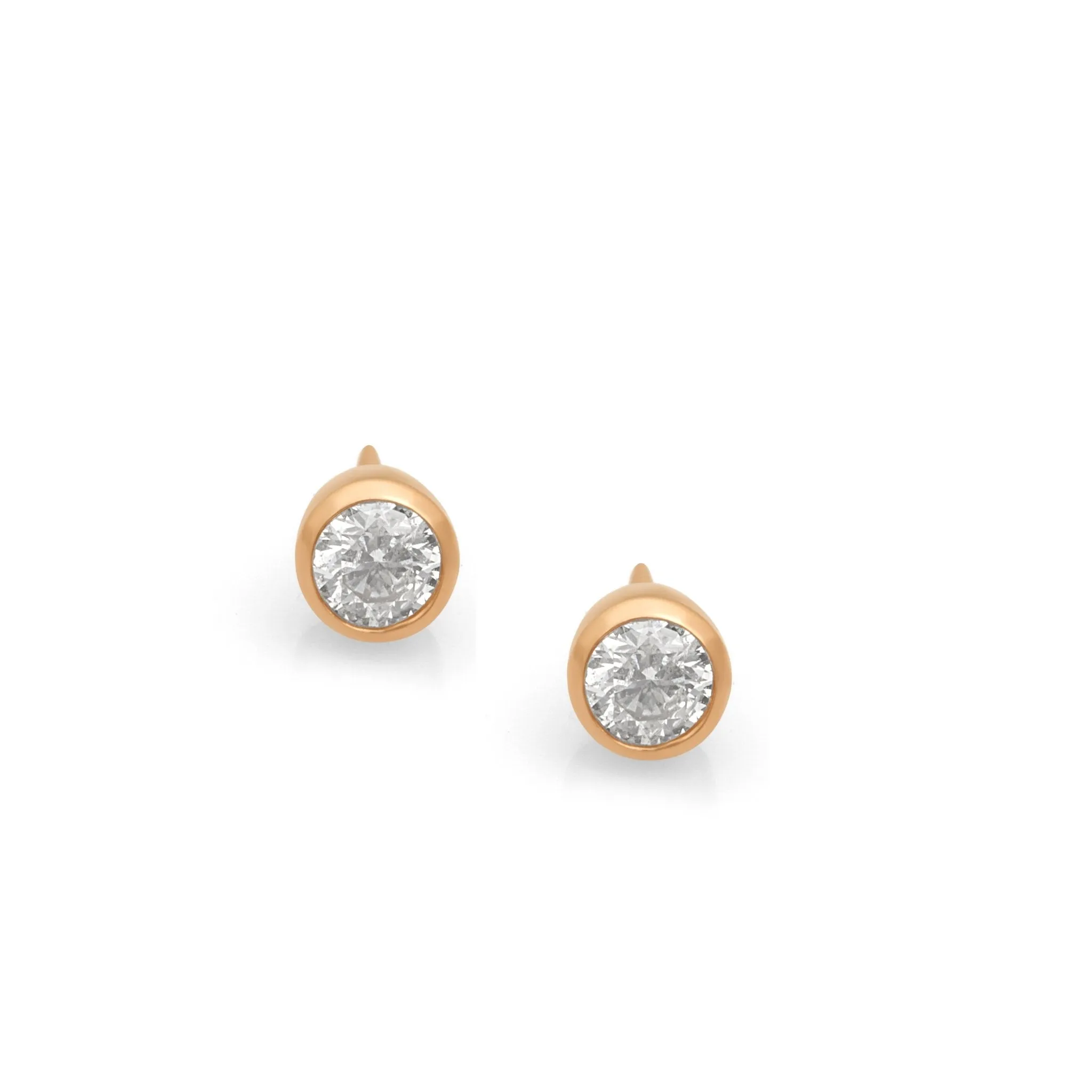 Diamond Bezel Set Flat Back Earring