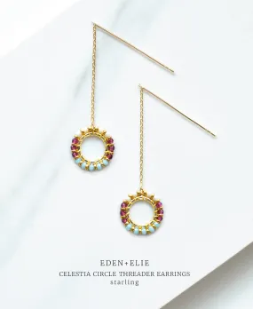 EDEN   ELIE Celestia Circle Threader Earrings - Starling