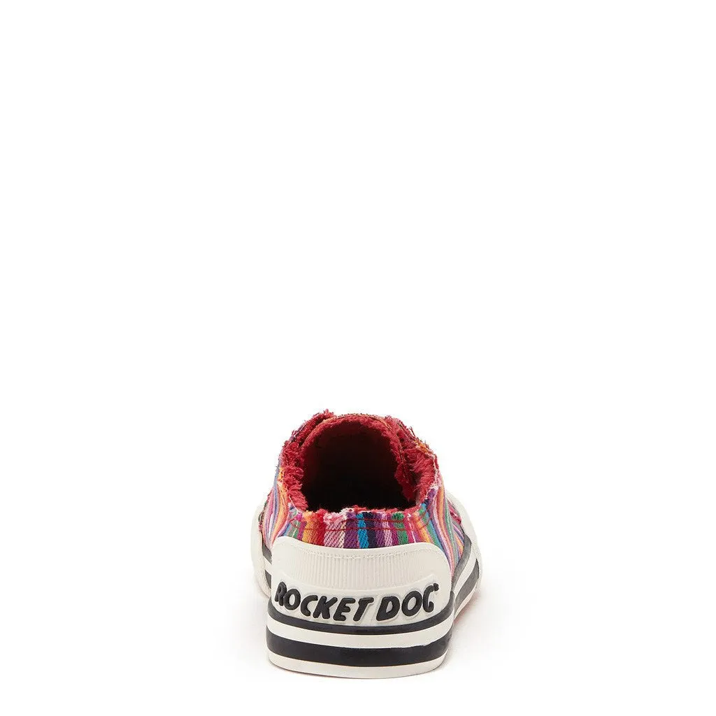 Jazzin Red Multi Stripe Trainers