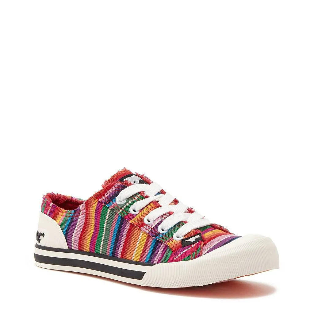 Jazzin Red Multi Stripe Trainers