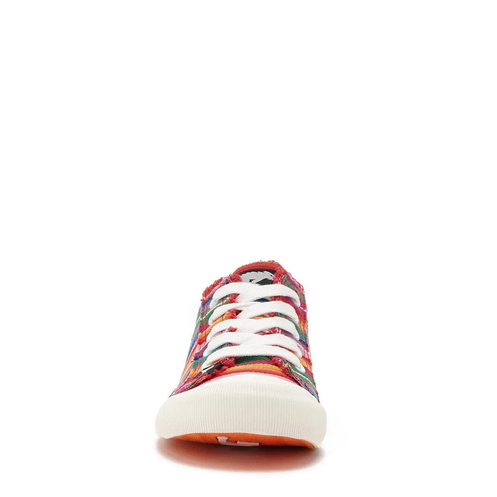 Jazzin Red Multi Stripe Trainers