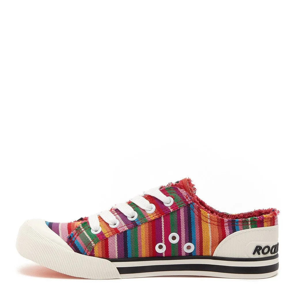 Jazzin Red Multi Stripe Trainers