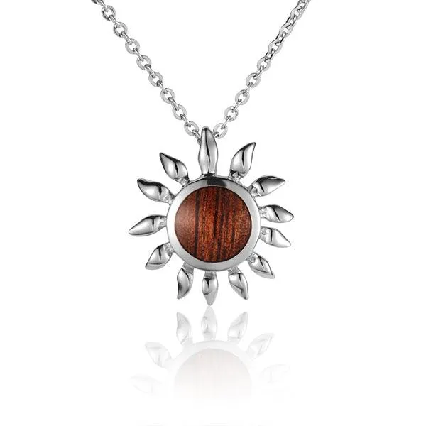 Koa Wood Sunflower Pendant