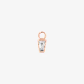 Linda Tapered Baguette Charm - 14K ROSE - Diamond