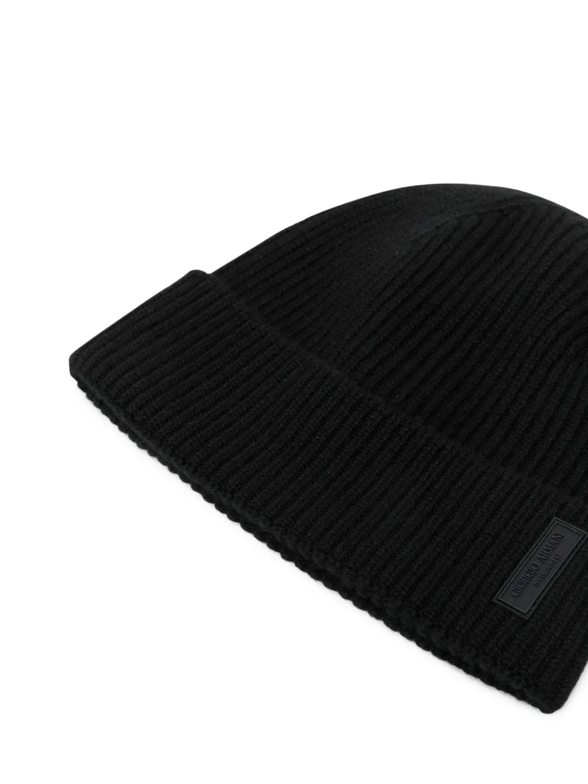 logo-patch cashmere-knit beanie