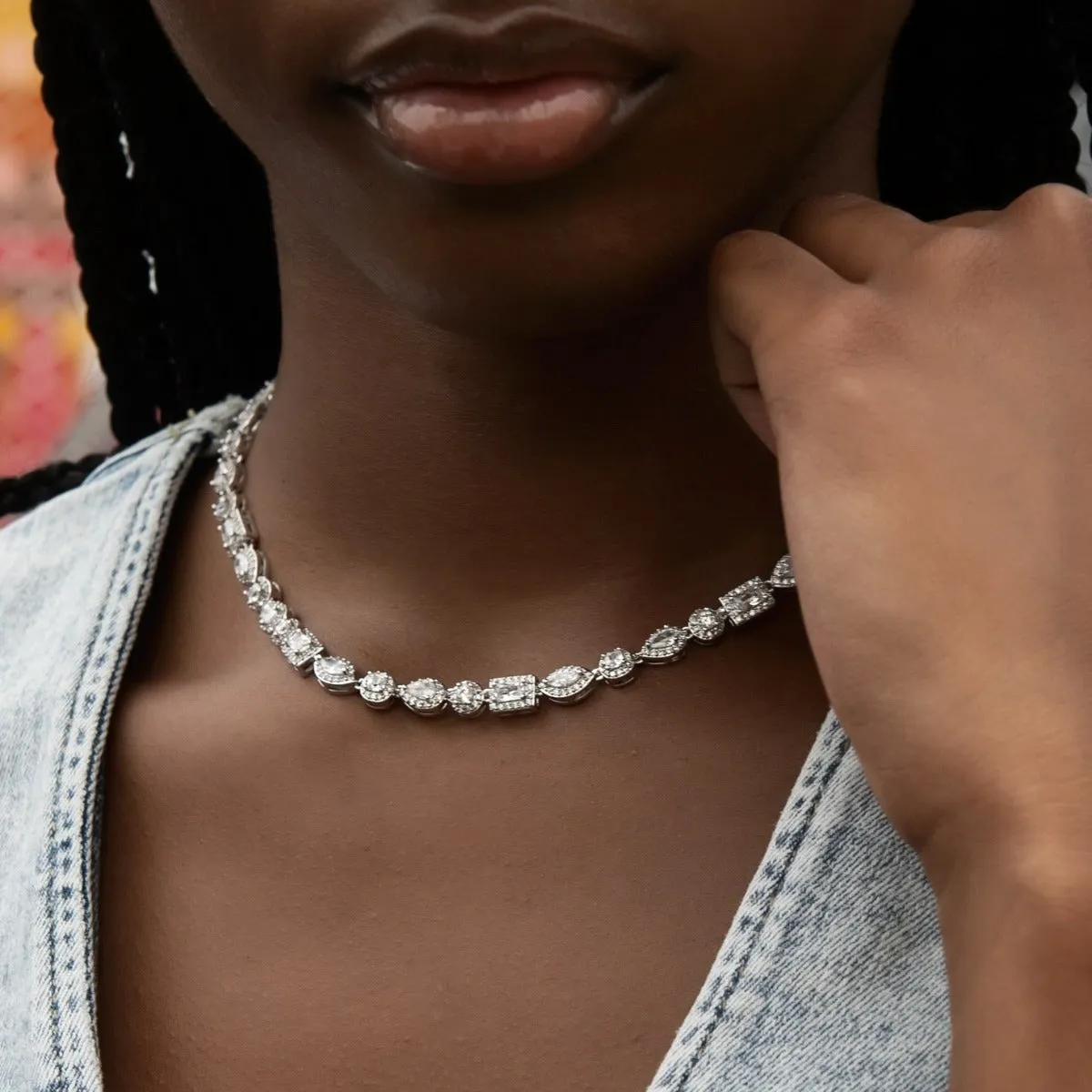 Mixed Diamond Pave Necklace