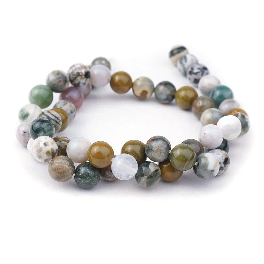 Ocean Jasper Natural 8mm Round A Grade - 15-16 Inch