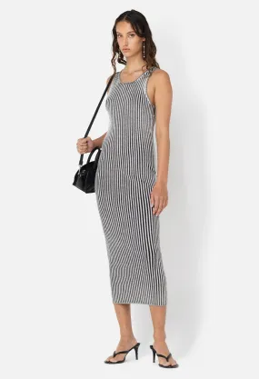 Piper Silk Rib Dress / Charcoal