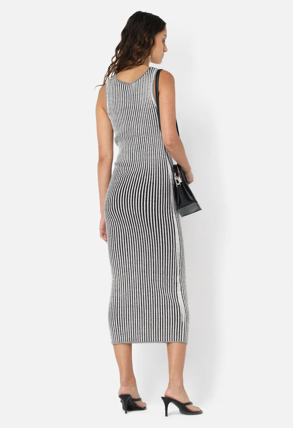 Piper Silk Rib Dress / Charcoal