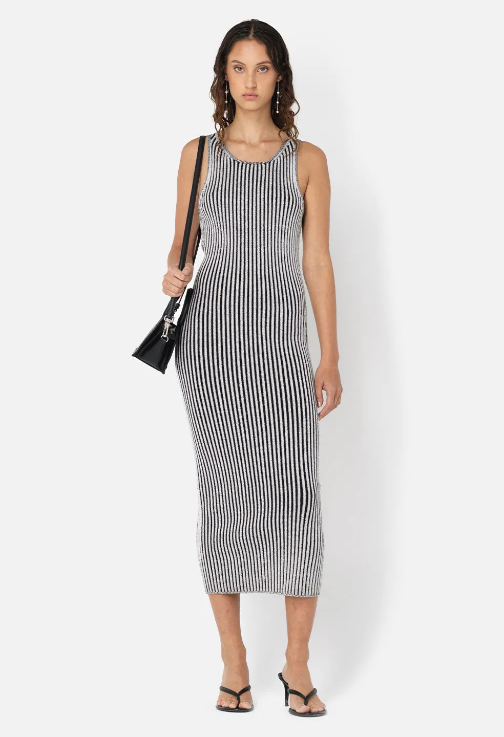 Piper Silk Rib Dress / Charcoal