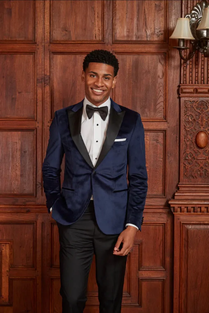 "Carlton" Navy Velvet Jacket (Separates)