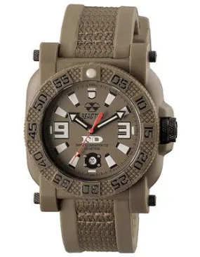 Reactor Gryphon Flat Dark Earth Mens Strap Watch - Nitromid Polymer Case - Date