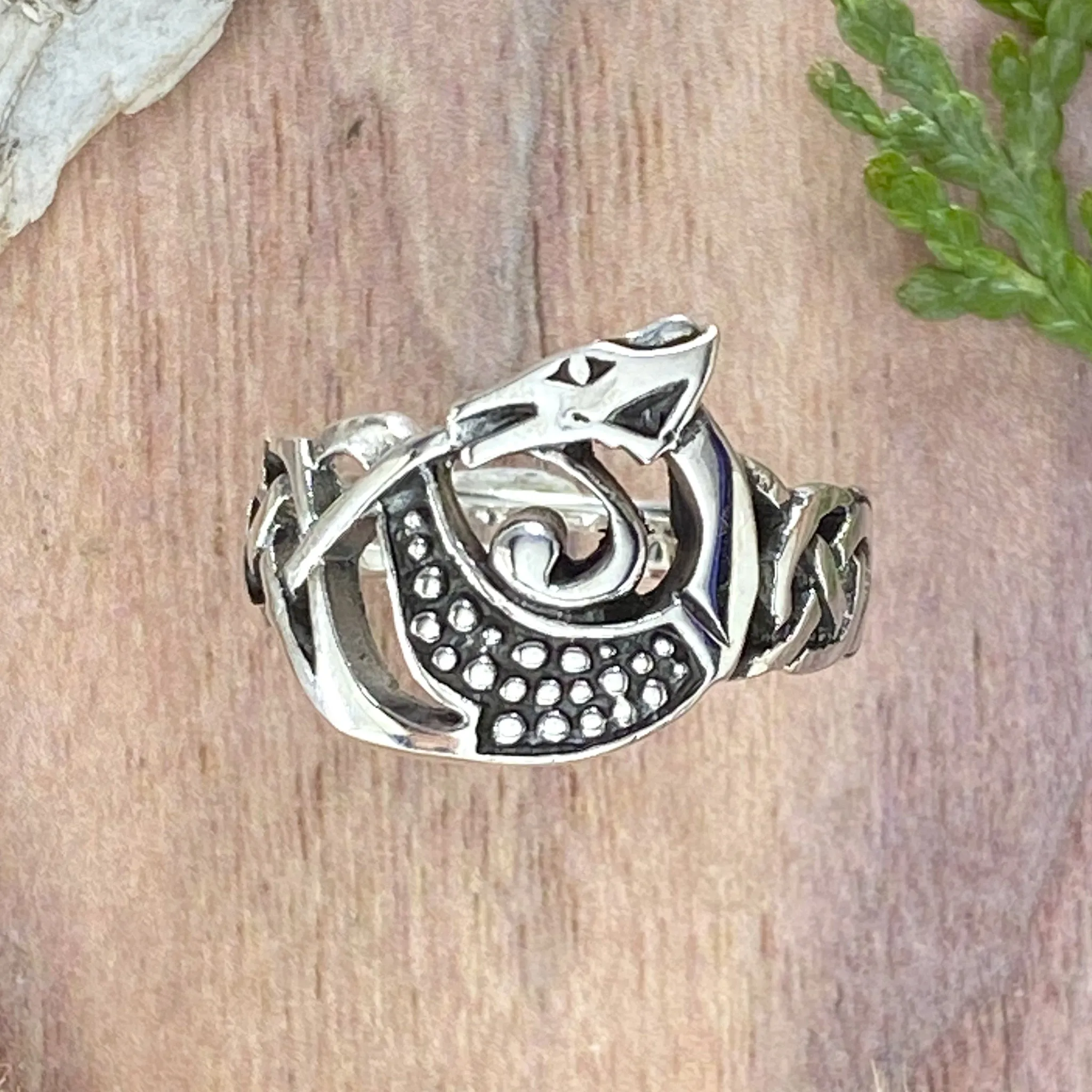 Sterling Silver Dragon Ring