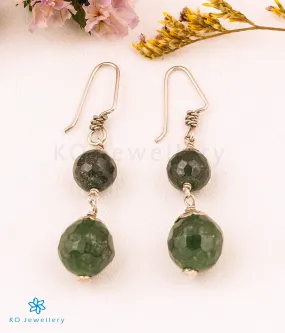 The Faceted Green Onyx Silver Gemstone Earring