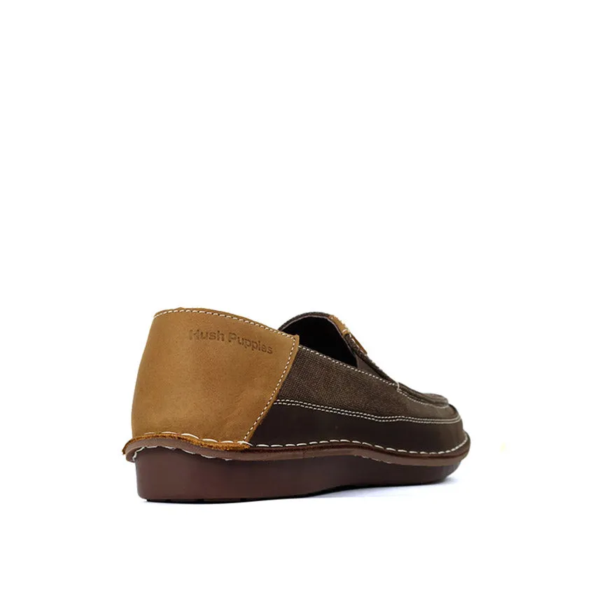 Weaver Slip On Men's Shoes - Brown Canvas Nubuck